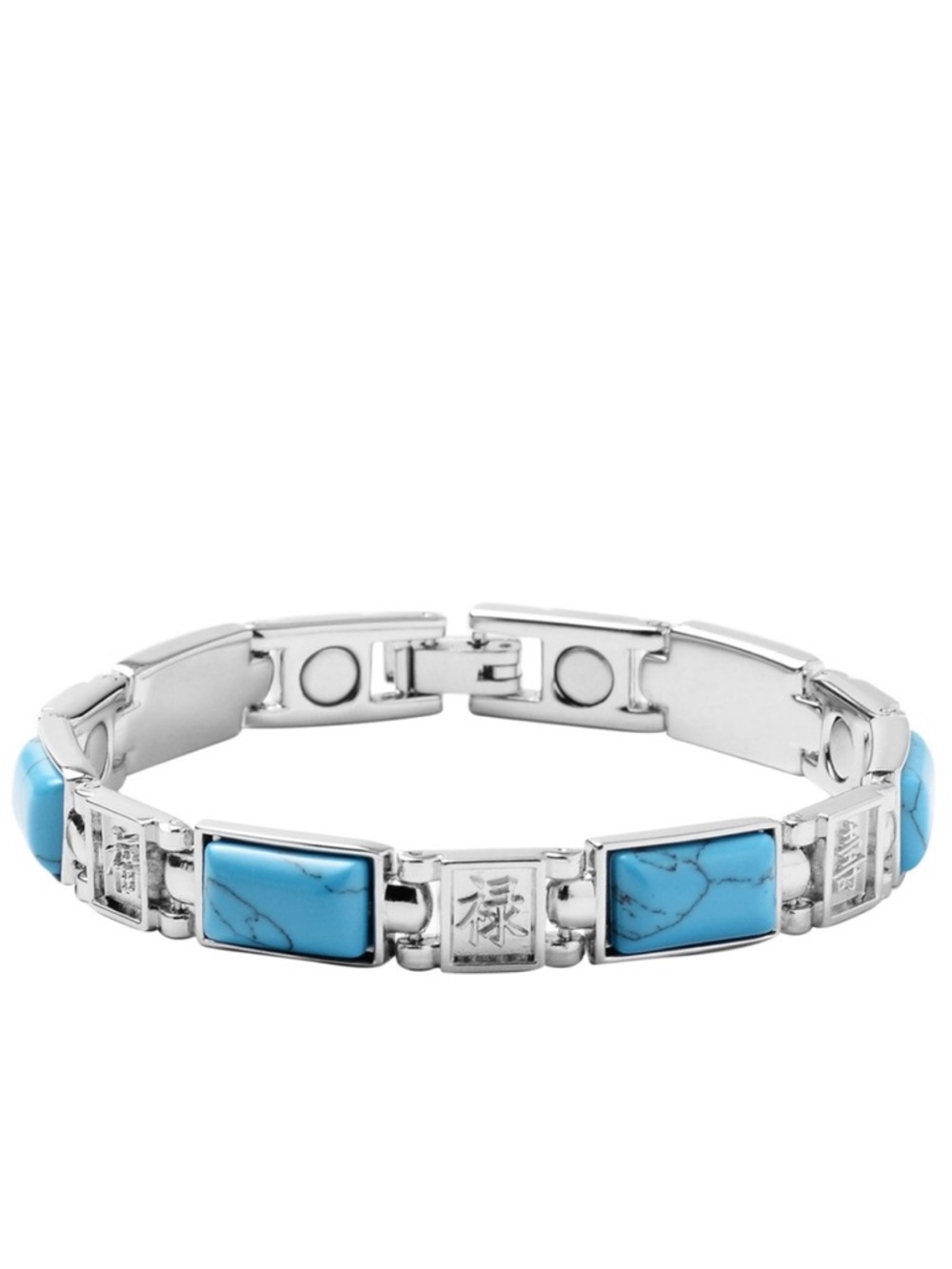 Blue Howlite Chinese Blessing Bracelet